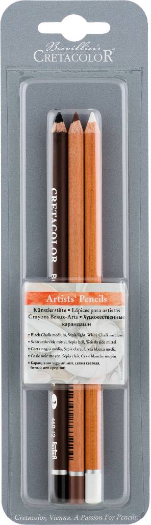 Cretacolor Artist Pastel Pencil Set Earth Blister Packet 3