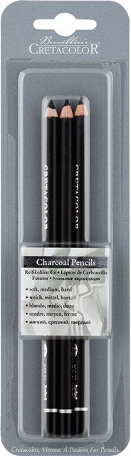 Cretacolor Charcoal Pencil Black Blister Packet 3