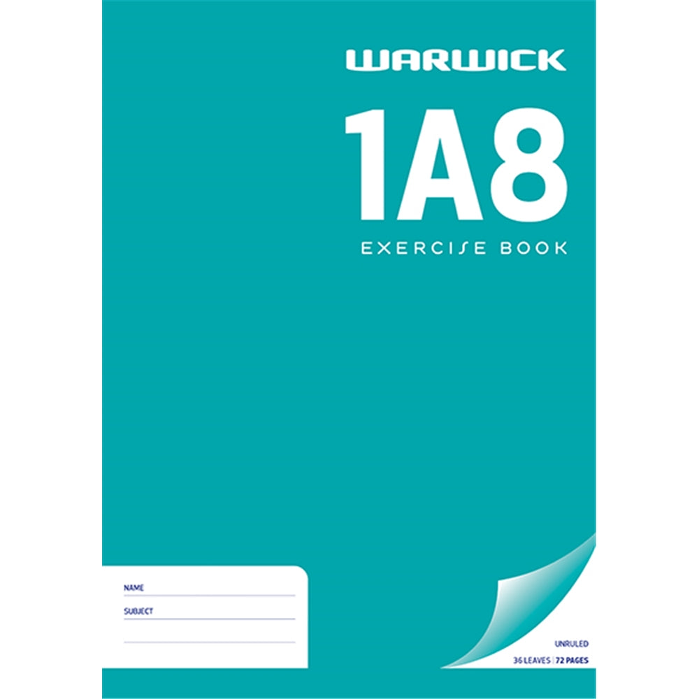 Warwick Exercise Book 1A8 Unruled 36 Sheets A4