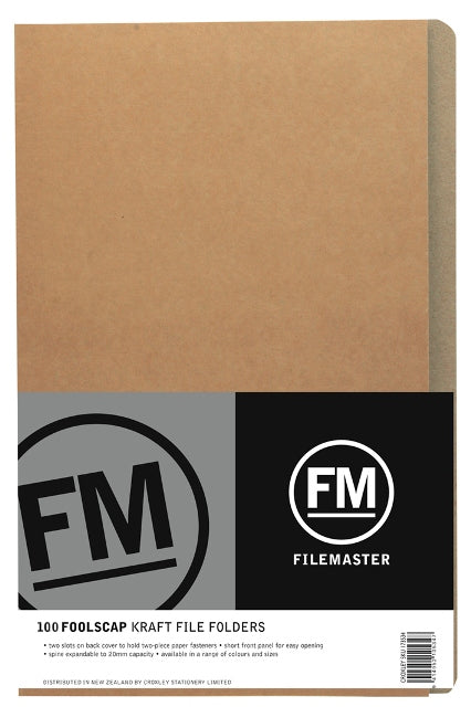 Filemaster Manilla Kraft File Folder Packet 100 Foolscap
