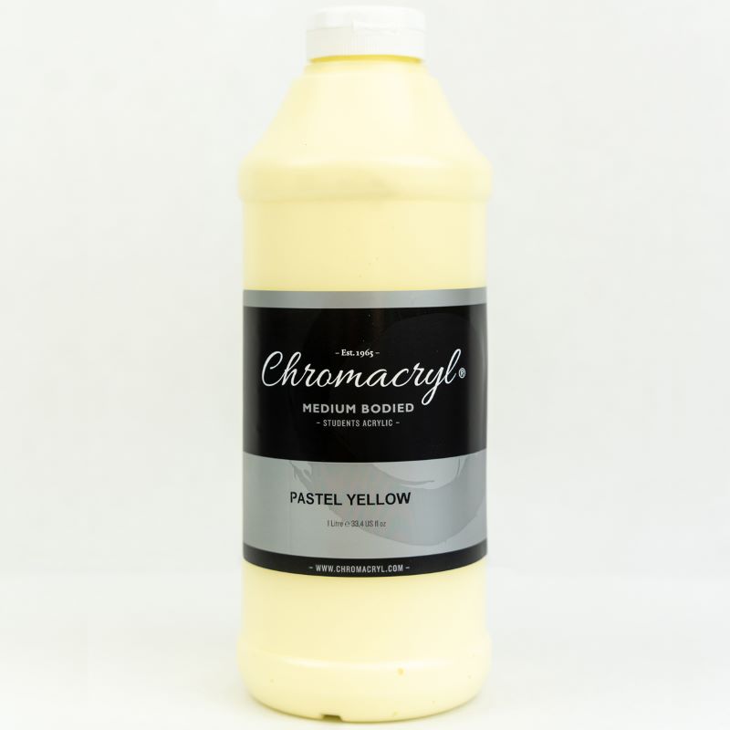 Chromacryl Student Acrylic Paint Pastel Yellow 1L