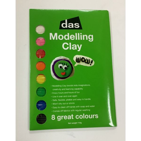 DAS Modelling Clay Set 8 Colours 110g