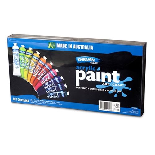 Derivan Student Acrylic Paint Set 10 SET