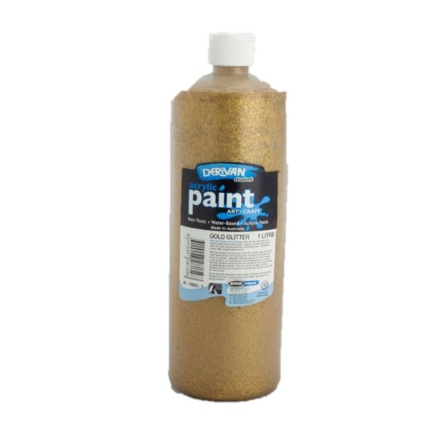 Derivan Student Acrylic Paint Glitter Gold 1L