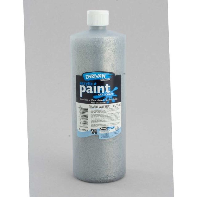 Derivan Student Acrylic Paint Glitter Silver 1L