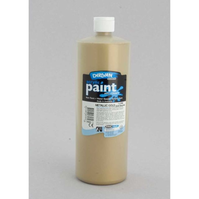 Derivan Student Acrylic Paint Metal Gold 1L