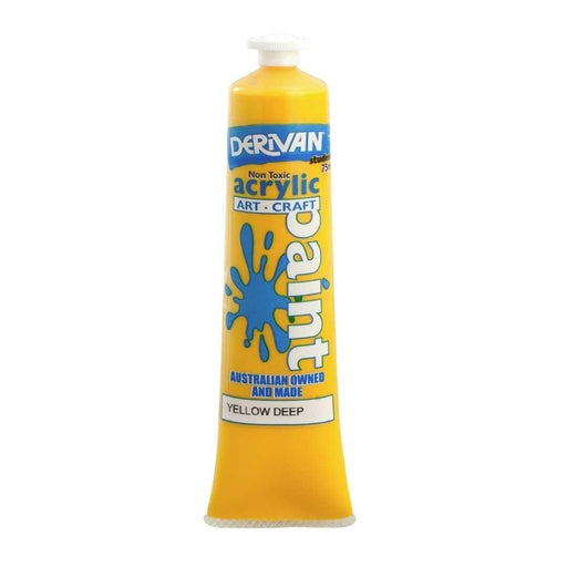 Derivan Student Acrylic Paint Yellow Deep 75ml