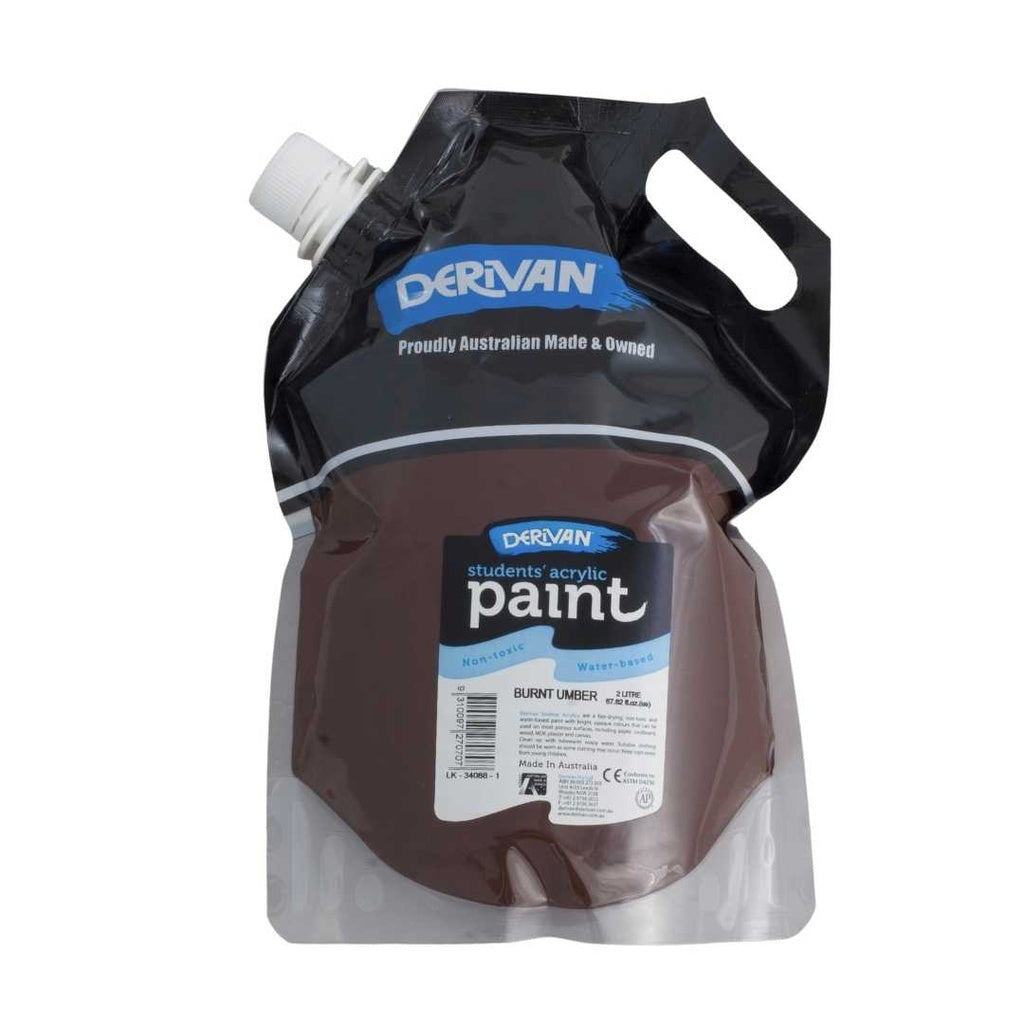 Derivan Student Acrylic Paint Burnt Umber 2L