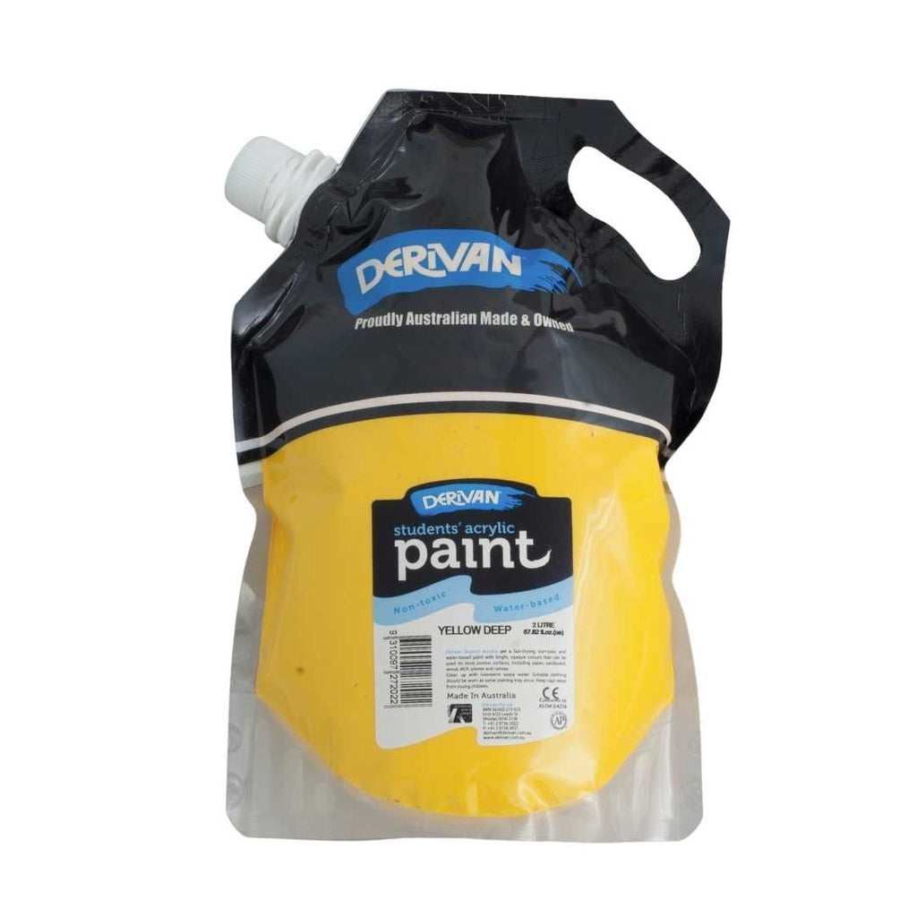 Derivan Student Acrylic Paint Yellow Deep 2L