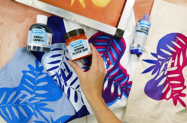 Derivan Screen Printing Medium Silkscreen Liquid Stencil Set SET