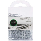 DIXON PAPER CLIPS METAL SILVER 33MM PKT 100