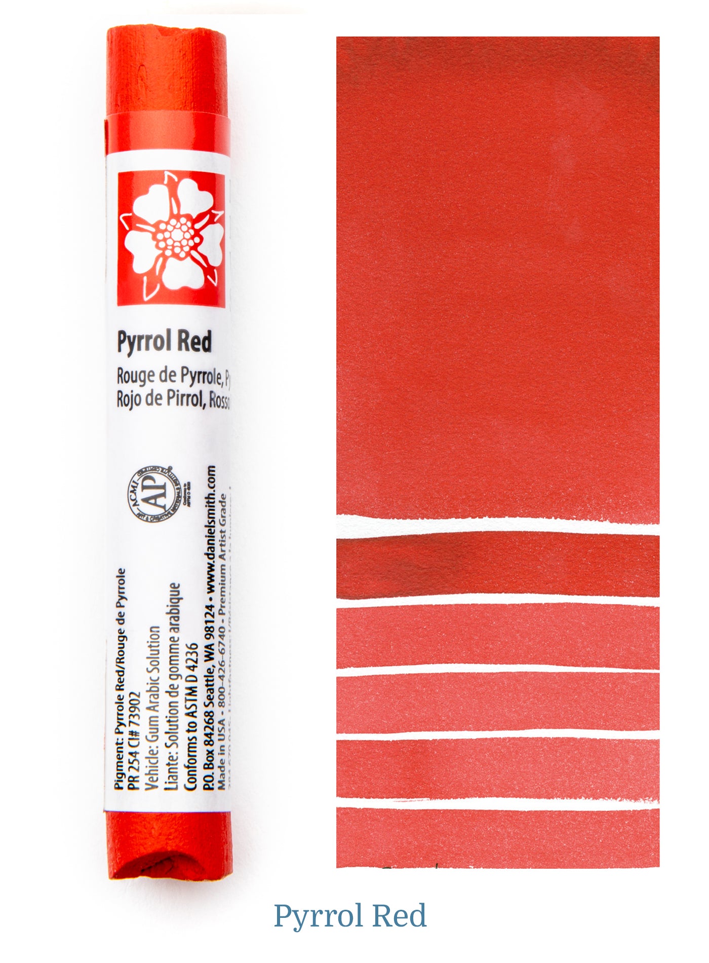 DANIEL SMITH WATERCOLOUR STICK PYRROL RED