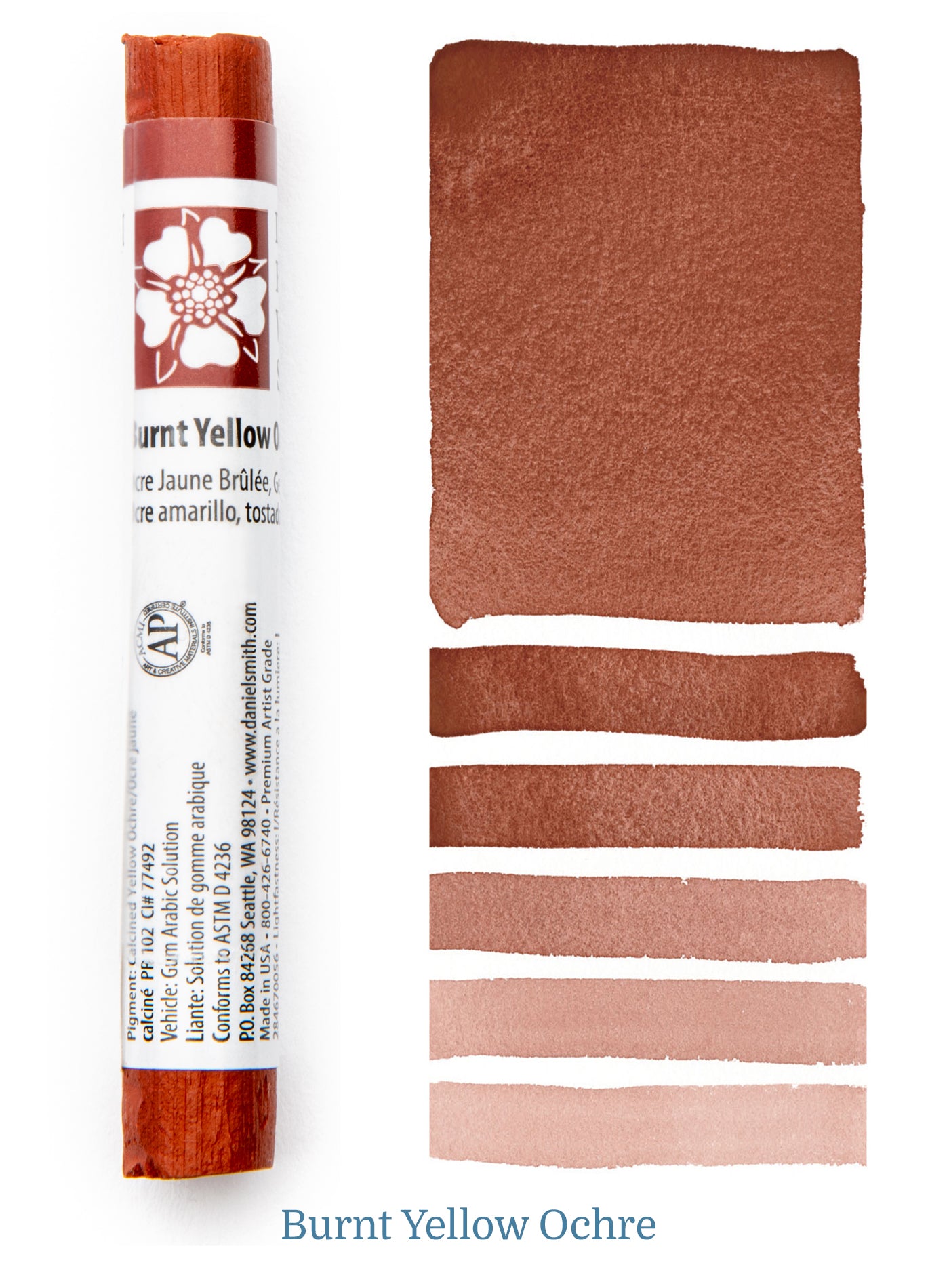 DANIEL SMITH WATERCOLOUR STICK BURNT YELLOW OCHRE