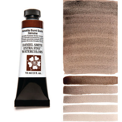 Daniel Smith Watercolour Paint Hematite Burnt Scarlet Genuine (Primatek) 15ml