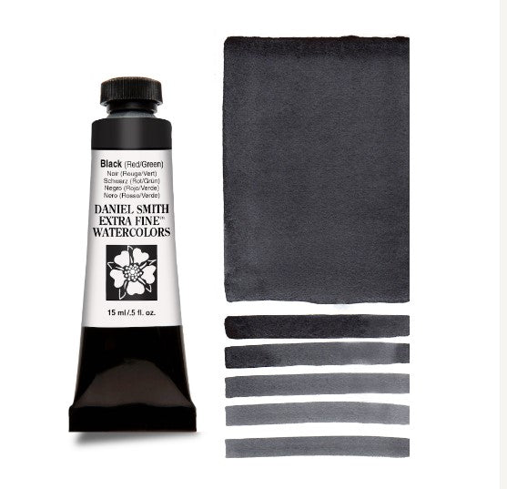 Daniel Smith Watercolour Paint Black (Red/Green) 15ml