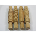 WOODEN PATTERNED ROLLING PIN SET OF 4