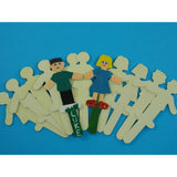 WOODEN PEOPLE STICKS LARGE PKT12