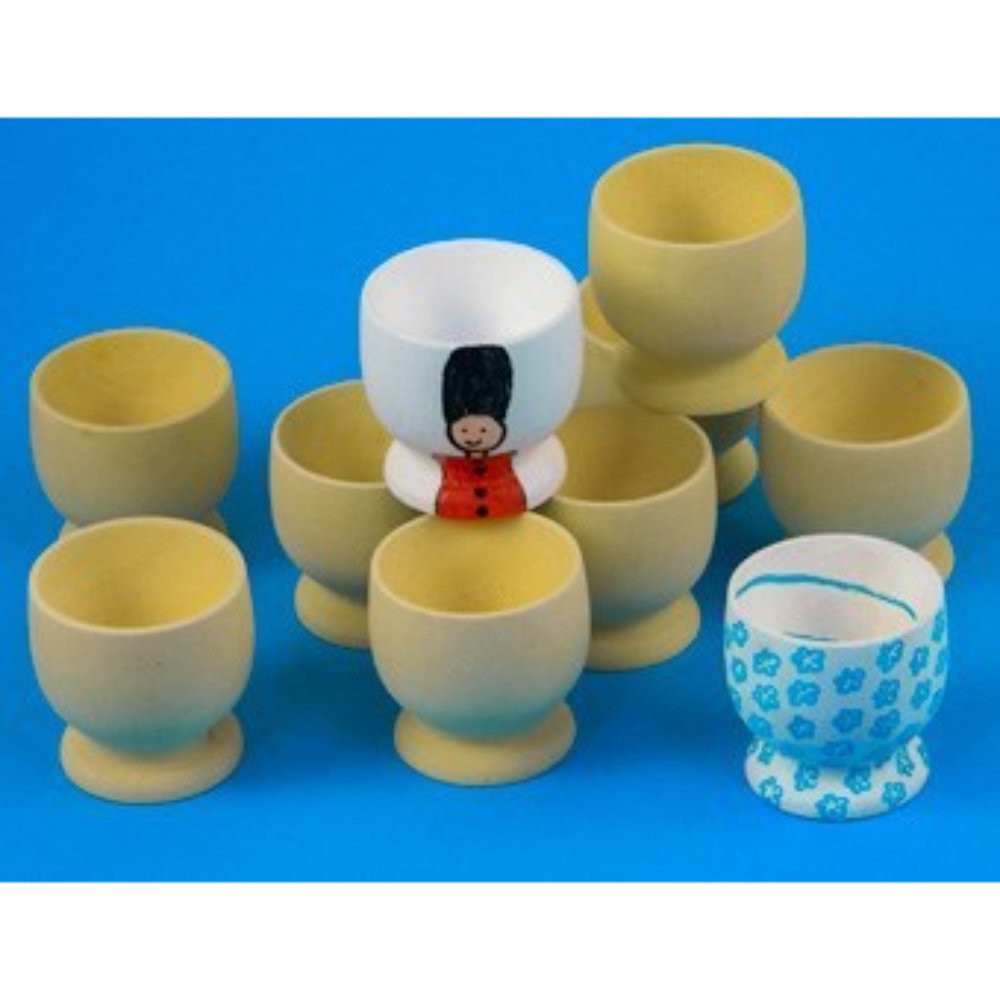 WOODEN EGG CUPS SET 10