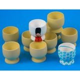 WOODEN EGG CUPS SET 10