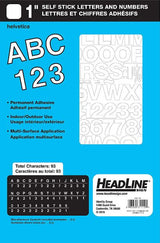 Headline Stick On Letters & Numbers White 1"