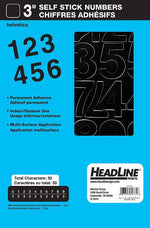 Headline Stick On Numbers Black 3"