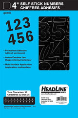 Headline Stick On Numbers Black 4"