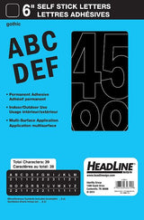 Headline Stick On Letters Black 6"