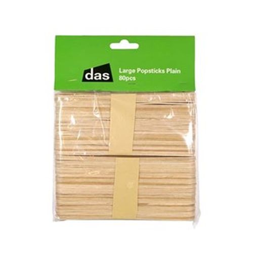 DAS Wooden Popsicle Stick Plain Packet 80
