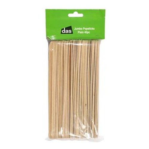 DAS Wooden Popsicle Stick Jumbo Plain Packet 40