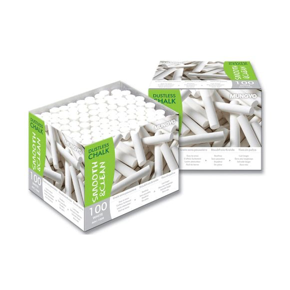 Mungyo Dustless Chalk White Packet 100