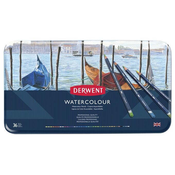 Derwent Watercolour Pencil Tin Set 36