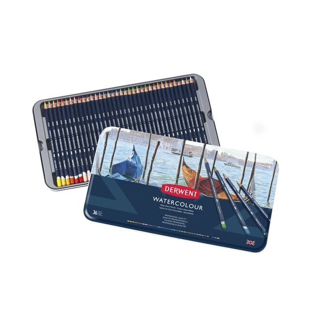 Derwent Watercolour Pencil Tin Set 36
