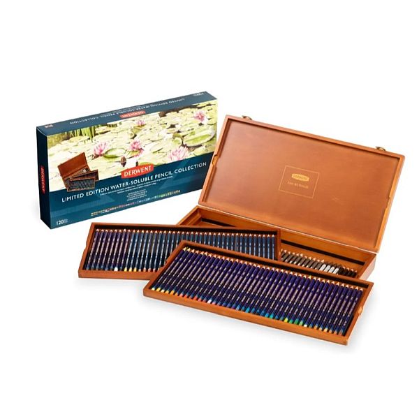 Derwent Watersoluble Pencil Collection Wooden Box Set 120