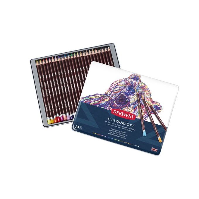 Derwent Coloursoft Pencil Tin Set 24 SET