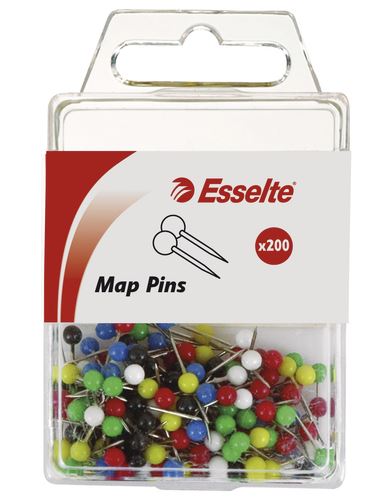 Esselte Map Pins Assorted Packet 200