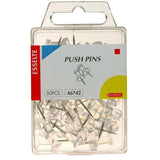 Esselte Push Pins  Clear Packet 50