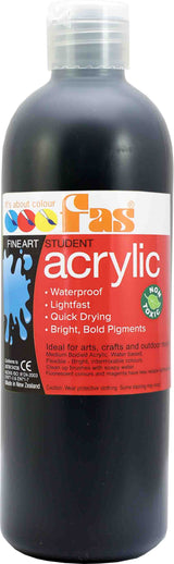 FAS STUDENT ACRYLIC BLACK 500ML