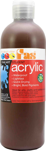 FAS STUDENT ACRYLIC BURNT SIENNA 500ML