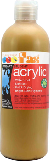 FAS STUDENT ACRYLIC RAW SIENNA 500ML