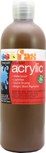 FAS STUDENT ACRYLIC RAW UMBER 500ML