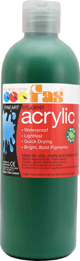 FAS STUDENT ACRYLIC GREEN DARK 500ML
