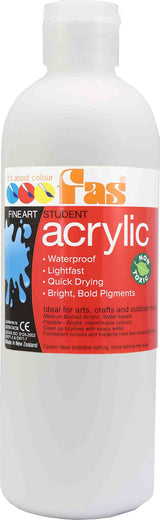 FAS STUDENT ACRYLIC WHITE 500ML