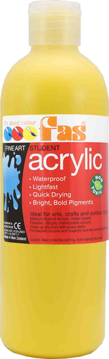FAS STUDENT ACRYLIC COOL YELLOW 500ML