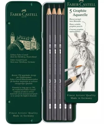 Faber Castell 9000 Aquarelle Graphite Pencil Set 5 SET