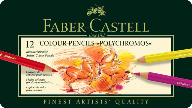 Faber Castell Polychromos Coloured Pencil Tin Set 12 SET