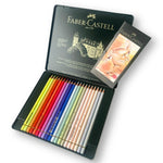 FABER CASTELL POLYCHROMOS COLOUR PENCILS TIN OF 20 NEW COLOURS