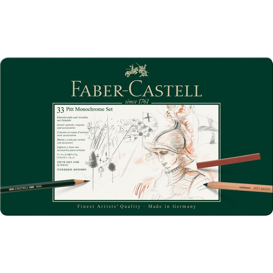 Faber Castell Pitt Monochrome Tin Set 33