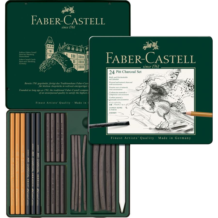 Faber Castell Pitt Charcoal Tin Set 24 SET