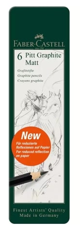 Faber Castell Pitt Matt Graphite Pencil Set 6