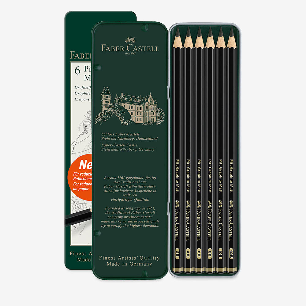 Faber Castell Pitt Matt Graphite Pencil Set 6